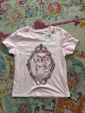 The Children's Place Light Pink Cat Portrait Short Sleeve Tee